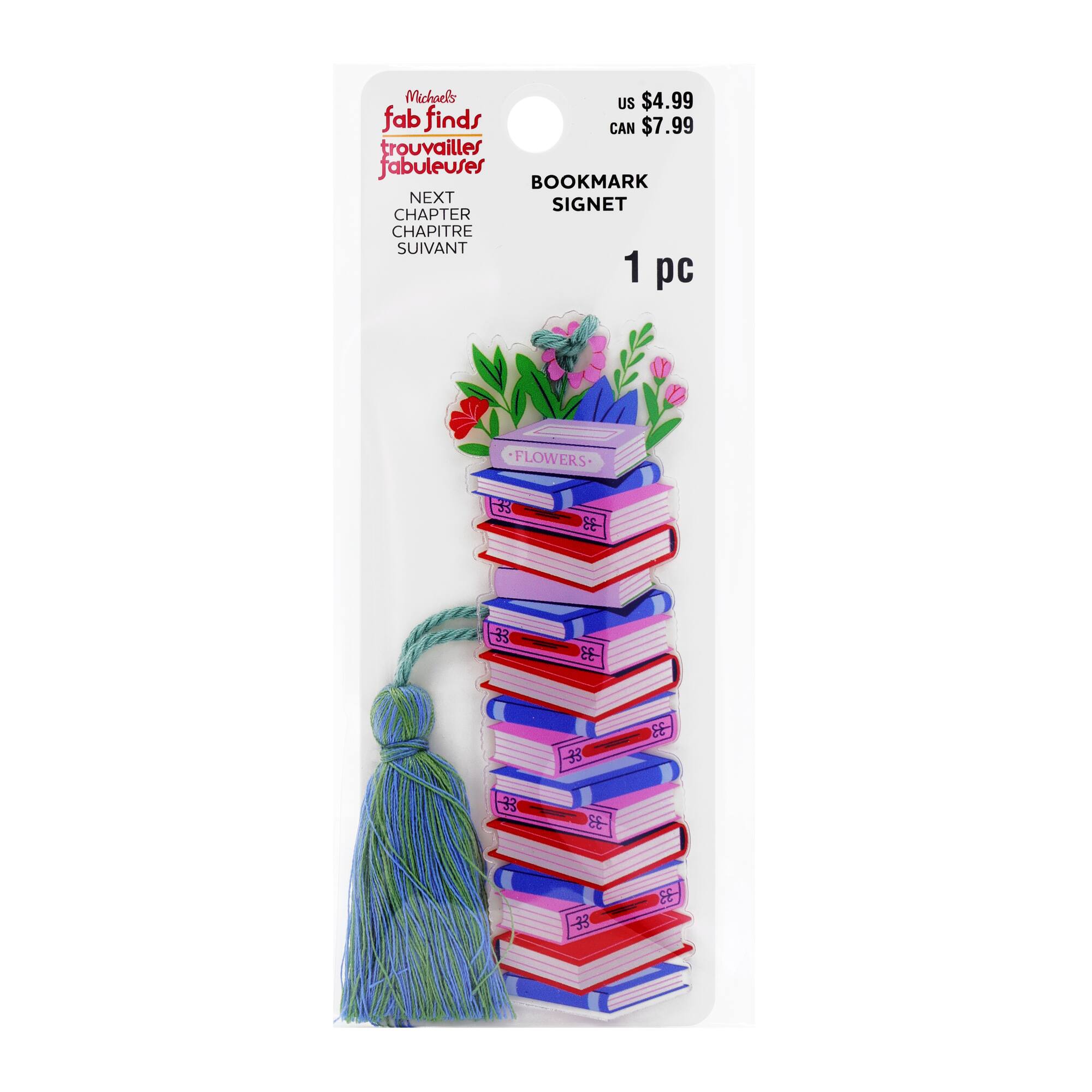 4" Bookish Acrylic Bookmark with Tassel by Fab Finds